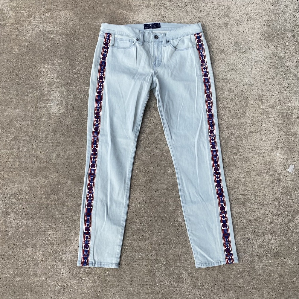 Womens Lucky Brand Aztec Size Stripe Tape Denim Jeans Size 6 29 inseam
